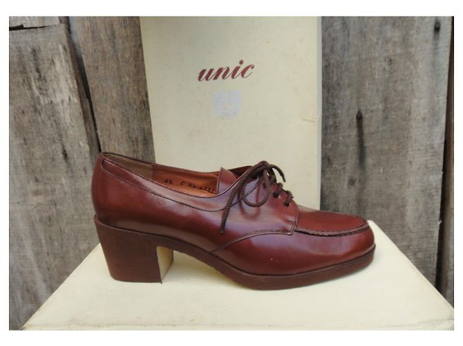 Autre Marque Derby Unic Yeuse in pelle marrone - vista 7