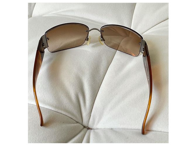 Gafas de sol Chanel CC Swarovski cristales sin montura marrones Castaño - vista 8