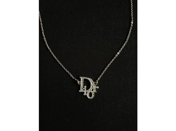 Collana Dior Oblique Logo Cristallo Swarovski Argento - vista 2
