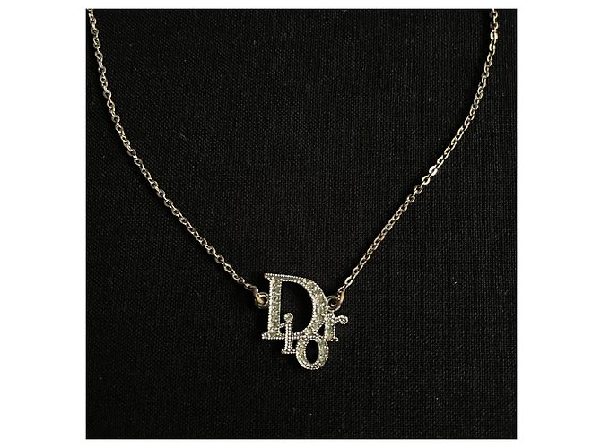 Collana Dior Oblique Logo Cristallo Swarovski Argento - vista 3