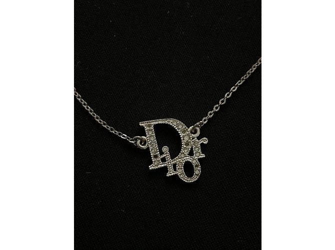 Collana Dior Oblique Logo Cristallo Swarovski Argento - vista 4