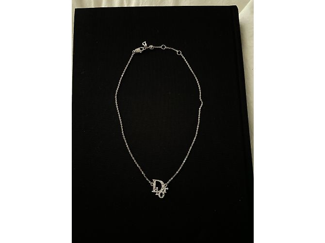 Collana Dior Oblique Logo Cristallo Swarovski Argento - vista 5
