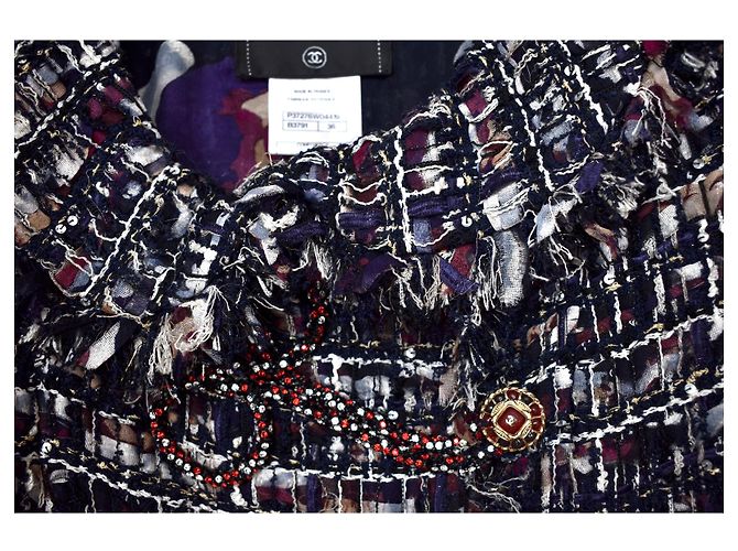 Chanel 8500 € Jaqueta Lesage Tweed Multicor Azul marinho Azul escuro - vista 10