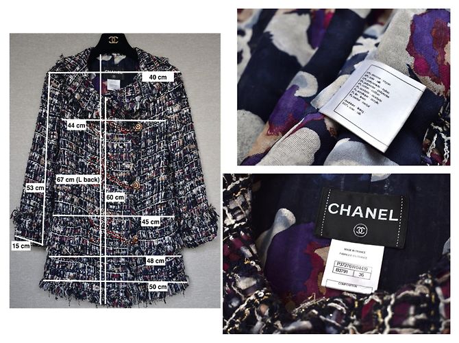 Chanel 8500 € Jaqueta Lesage Tweed Multicor Azul marinho Azul escuro - vista 13