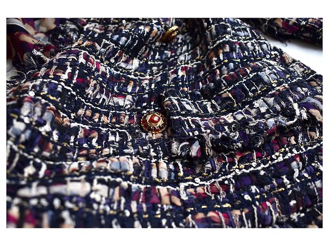 Chanel 8500 € Jaqueta Lesage Tweed Multicor Azul marinho Azul escuro - vista 17