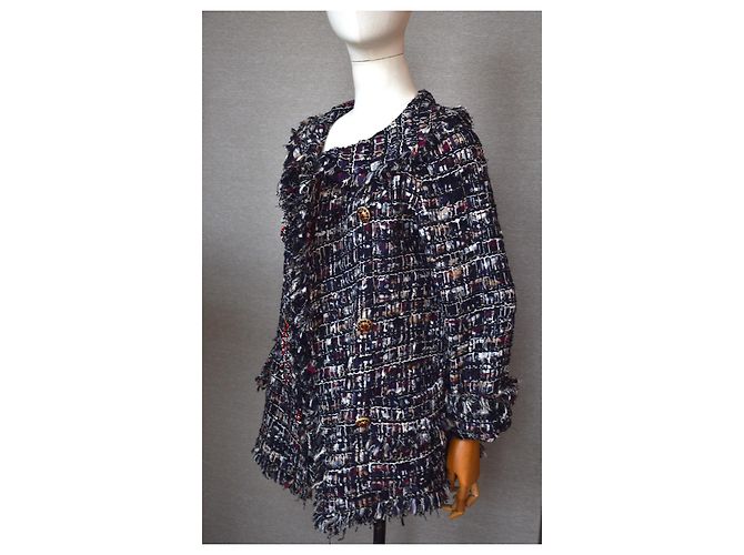 Chanel 8500 € Jaqueta Lesage Tweed Multicor Azul marinho Azul escuro - vista 18