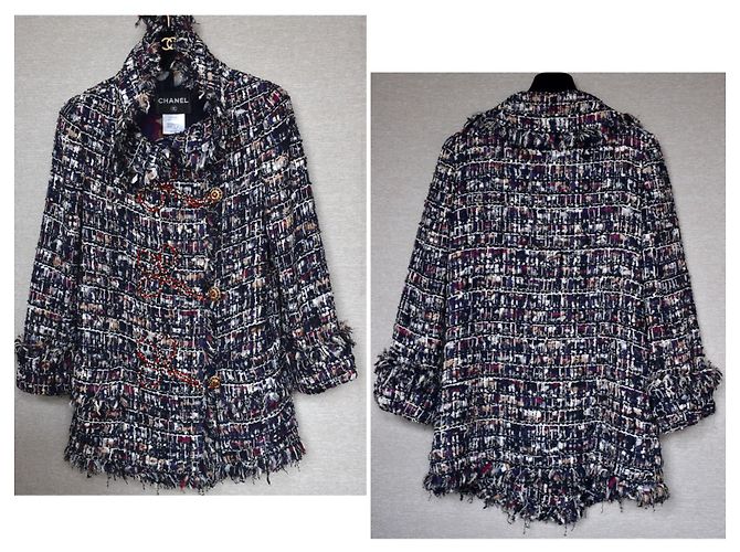 Chanel 8500 € Jaqueta Lesage Tweed Multicor Azul marinho Azul escuro - vista 3