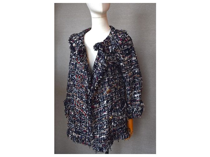 Chanel 8500 € Jaqueta Lesage Tweed Multicor Azul marinho Azul escuro - vista 4