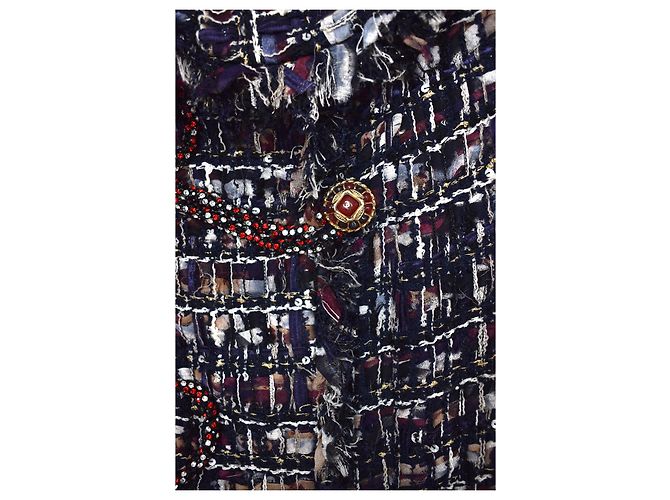 Chanel 8500 € Jaqueta Lesage Tweed Multicor Azul marinho Azul escuro - vista 5