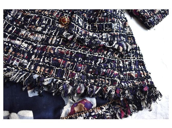 Chanel 8500 € Jaqueta Lesage Tweed Multicor Azul marinho Azul escuro - vista 7