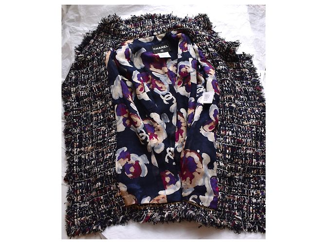 Chanel 8500 € Jaqueta Lesage Tweed Multicor Azul marinho Azul escuro - vista 8