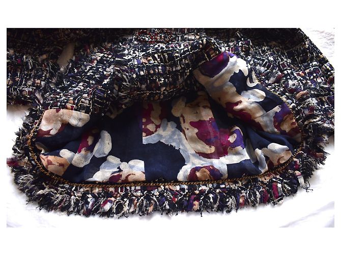 Chanel 8500 € Jaqueta Lesage Tweed Multicor Azul marinho Azul escuro - vista 9