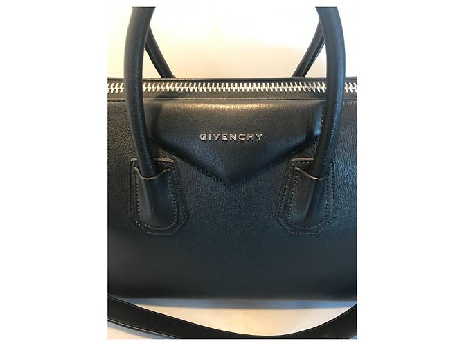 Borsa Givenchy Antigona in pelle nera martellata Nero Silver hardware - vista 4