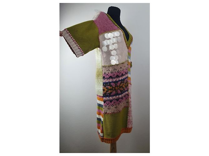 Robe en maille de Moschino Cheap And Chic en laine Multicolore - vue 2