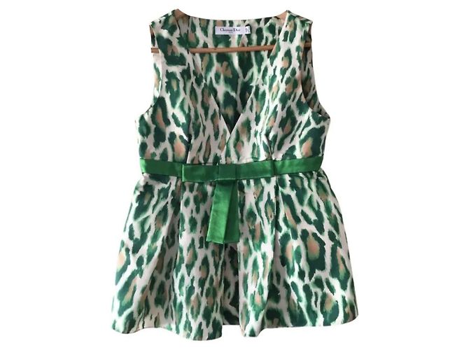 Christian Dior Top de seda con estampado animal Dior Multicolor - vista 6