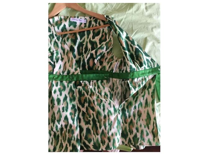 Christian Dior Top de seda con estampado animal Dior Multicolor - vista 8