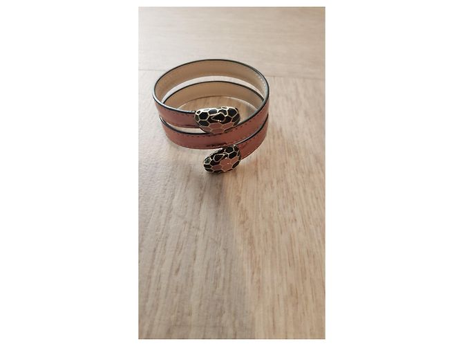 Bracciale Bulgari Serpenti Forever rosa metallizzato pelle Metallico - vista 7