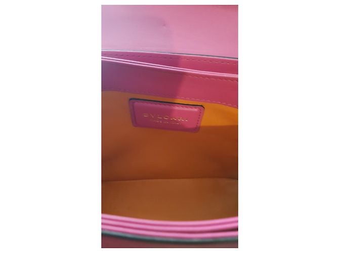 Mini borsa Bulgari Serpenti in pelle rosa - vista 12