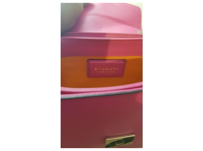 Mini borsa Bulgari Serpenti in pelle rosa - vista 13