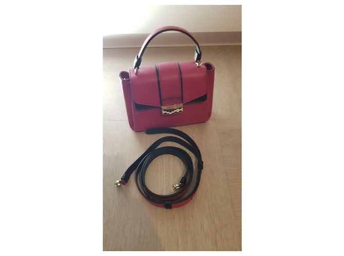 Mini borsa Bulgari Serpenti in pelle rosa - vista 3