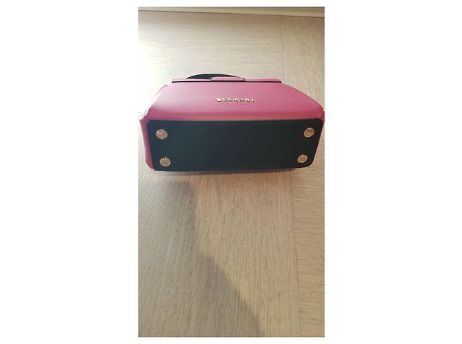 Mini borsa Bulgari Serpenti in pelle rosa - vista 5