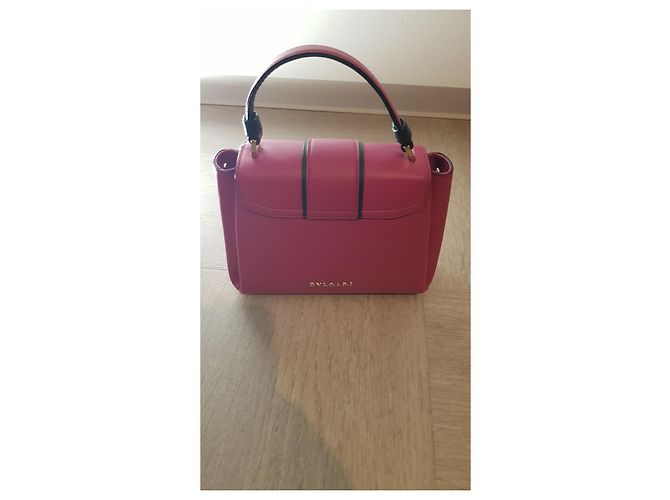 Mini borsa Bulgari Serpenti in pelle rosa - vista 6