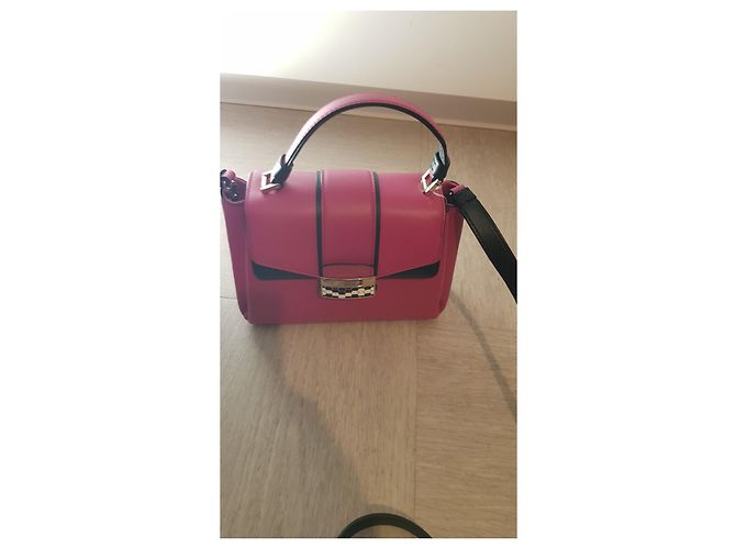 Mini borsa Bulgari Serpenti in pelle rosa - vista 9