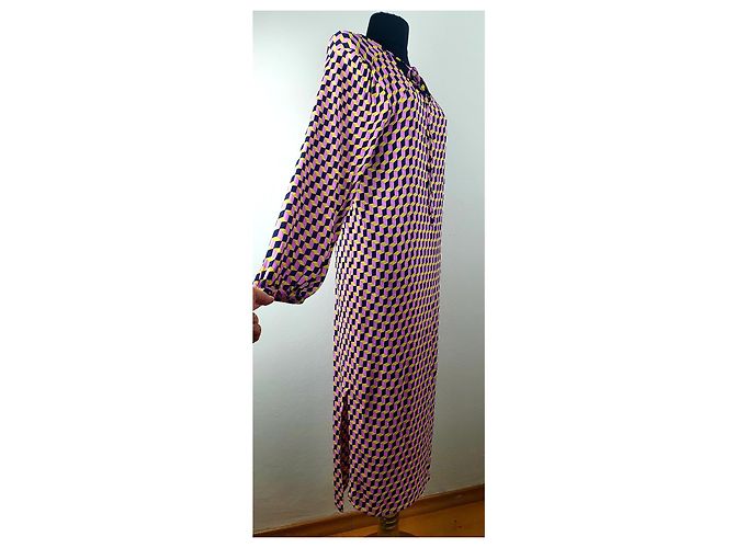 Baum und Pferdgarten Kleid aus Viscose Mehrfarben - Ansicht 4