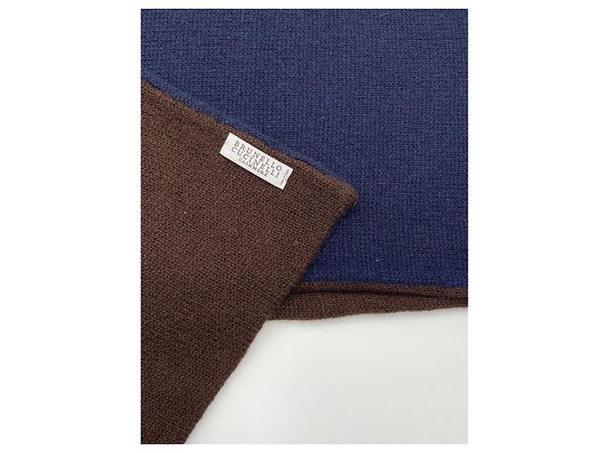 Sciarpa Brunello Cucinelli cashmere blu nuova - vista 4