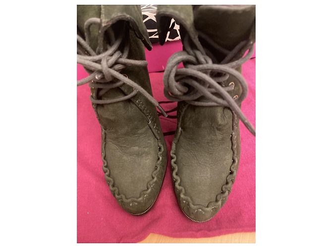 Diane Von Furstenberg Stivaletto stringato DvF Jameson in nabuk Cachi - vista 12