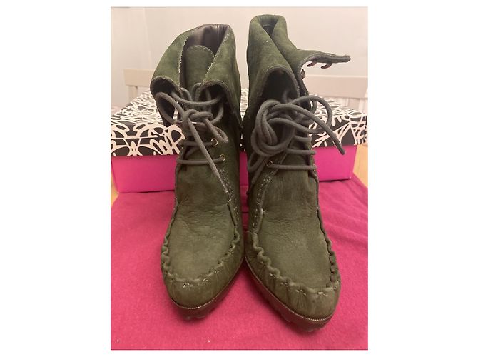 Diane Von Furstenberg Stivaletto stringato DvF Jameson in nabuk Cachi - vista 15