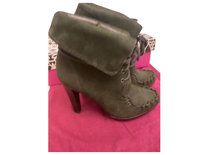 Diane Von Furstenberg Stivaletto stringato DvF Jameson in nabuk Cachi - vista 2