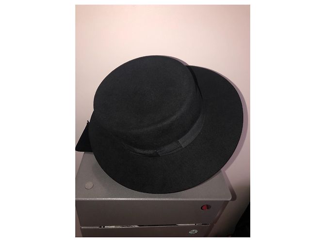 Saint Laurent Black Rabbit Hat Size 59 - view 2