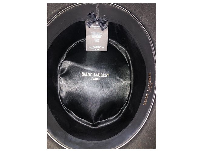 Saint Laurent Black Rabbit Hat Size 59 - view 4
