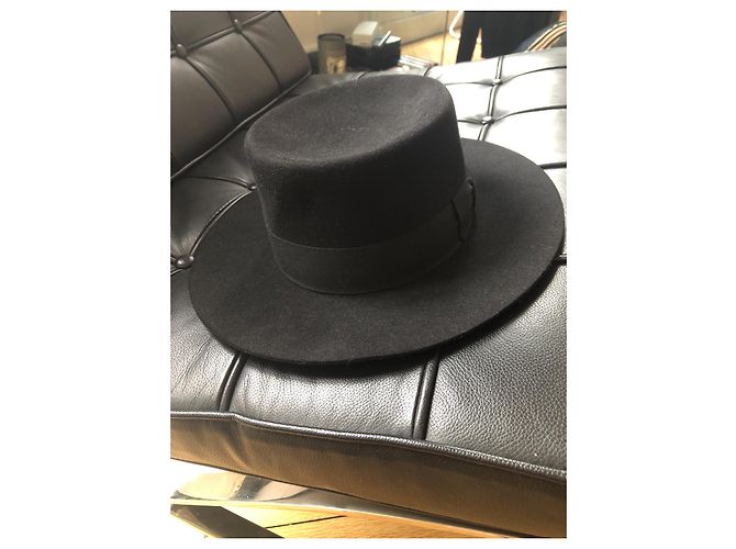 Saint Laurent Black Rabbit Hat Size 59 - view 5