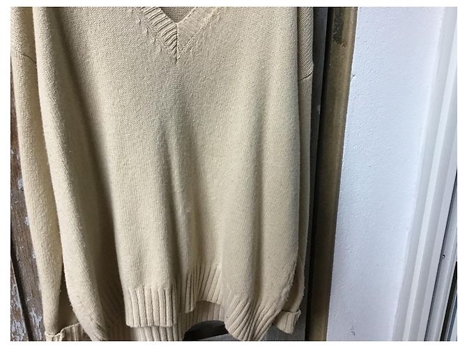 Isabel Marant Etoile Maglione in lana beige con scollo a V - vista 3