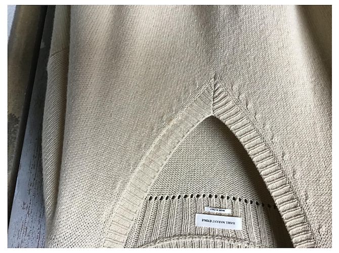 Isabel Marant Etoile Maglione in lana beige con scollo a V - vista 4