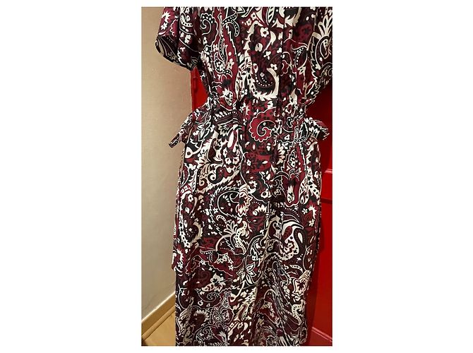 Vestido Kenzo de algodón negro blanco burdeos - vista 10