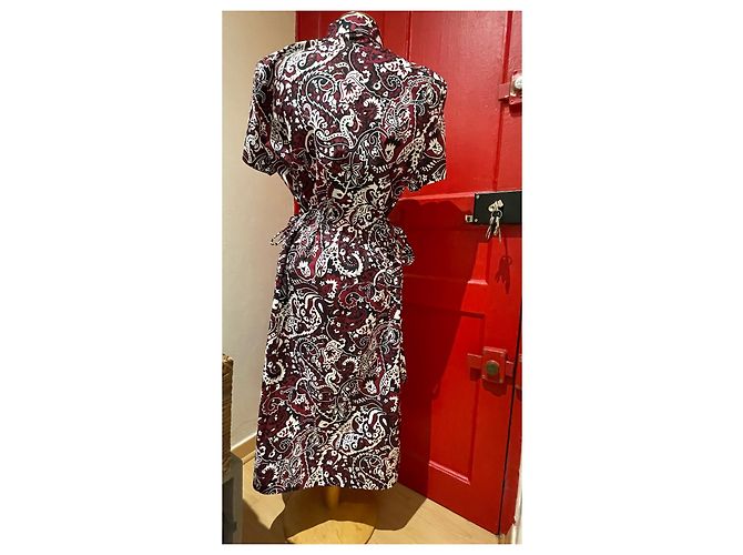 Vestido Kenzo de algodón negro blanco burdeos - vista 2