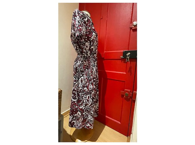 Vestido Kenzo de algodón negro blanco burdeos - vista 3
