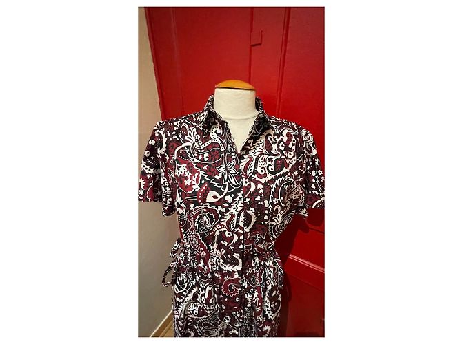 Vestido Kenzo de algodón negro blanco burdeos - vista 5