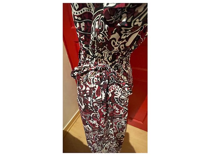 Vestido Kenzo de algodón negro blanco burdeos - vista 8