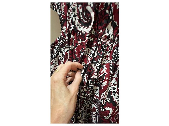 Vestido Kenzo de algodón negro blanco burdeos - vista 9