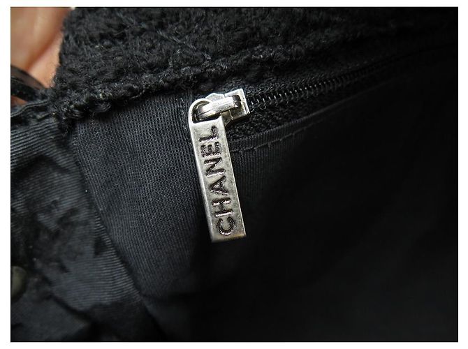 Borsa Chanel 2.55 BORSA A MANO GRANDE GM BLACK TWEED BANDOULIERE NERA - vista 12
