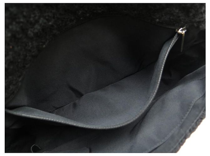 Borsa Chanel 2.55 BORSA A MANO GRANDE GM BLACK TWEED BANDOULIERE NERA - vista 15