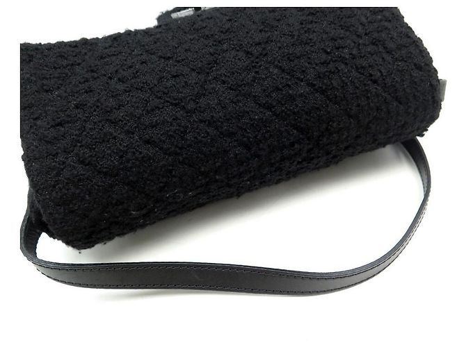 Borsa Chanel 2.55 BORSA A MANO GRANDE GM BLACK TWEED BANDOULIERE NERA - vista 5