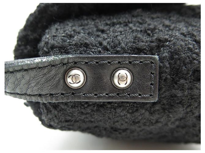 Borsa Chanel 2.55 BORSA A MANO GRANDE GM BLACK TWEED BANDOULIERE NERA - vista 7
