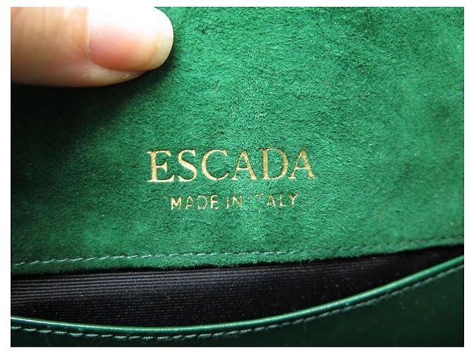 NUOVA BORSA A TRACOLLA ESCADA BORSA A MANO IN CAMOSCIO CAMOSCIO VERDE E NERO - vista 11
