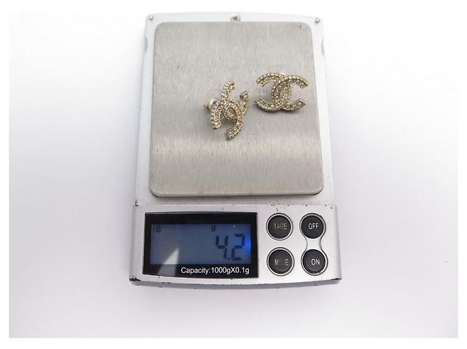 ORECCHINI CHANEL CC LOGO E STRASS A86504 ORECCHINI IN METALLO ORO D'oro - vista 4