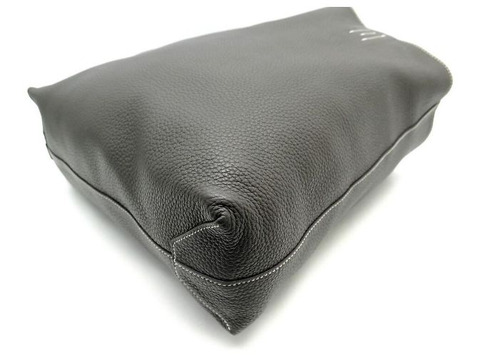 Double sens Hermès BORSA A MANO SENSE foderata HERMES 36 BORSA SHOPPER IN PELLE BLU E GRIGIA CLEMENCE - vista 17